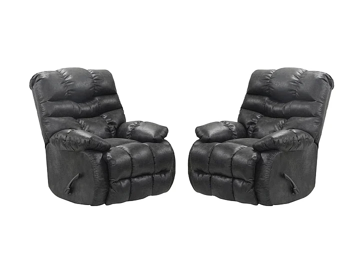 Catnapper Berman Chaise Rocker Recliner in Steel (Set of 2)