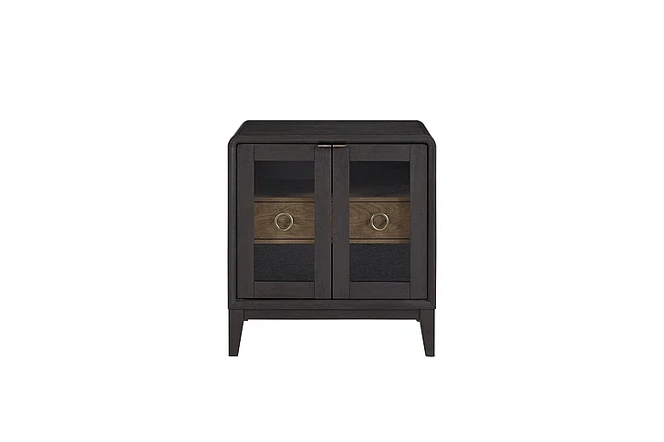 Emma Mason Signature Aurelia Glass Door Nightstand in Peppercorn
