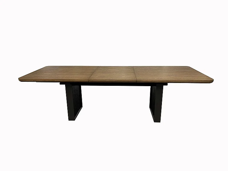 Emma Mason Signature Aurelia Double Pedestal Table W/ Leaf in Peppercorn
