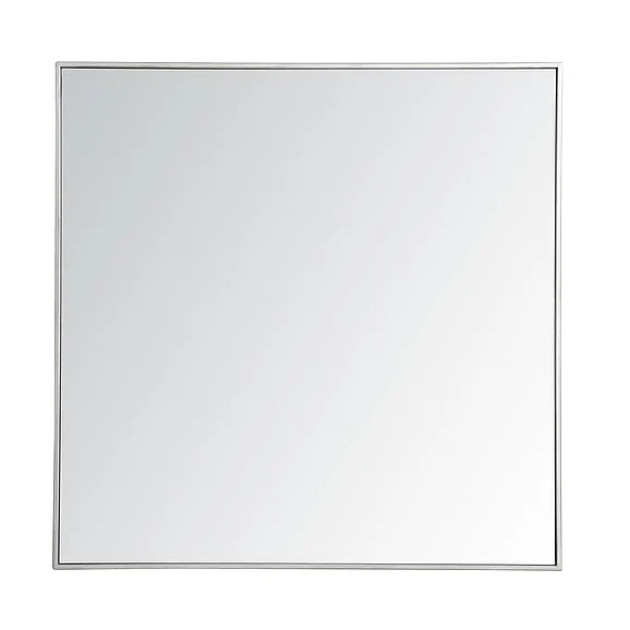 Elegant Metal Frame Square Mirror 36 In. in Silver MR43636S