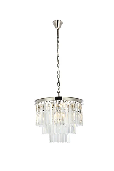 Elegant Sydney 9 Light Polished Nickel Chandelier Clear Royal Cut Crystal 1201D20PN/RC
