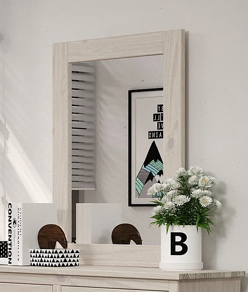 Pine Crafter Furniture Heartland Mirror in Antique White 31X-Atq CLOSEOUT