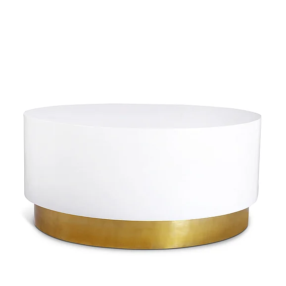 Meridian Deco Coffee Table in White/Gold 215-C
