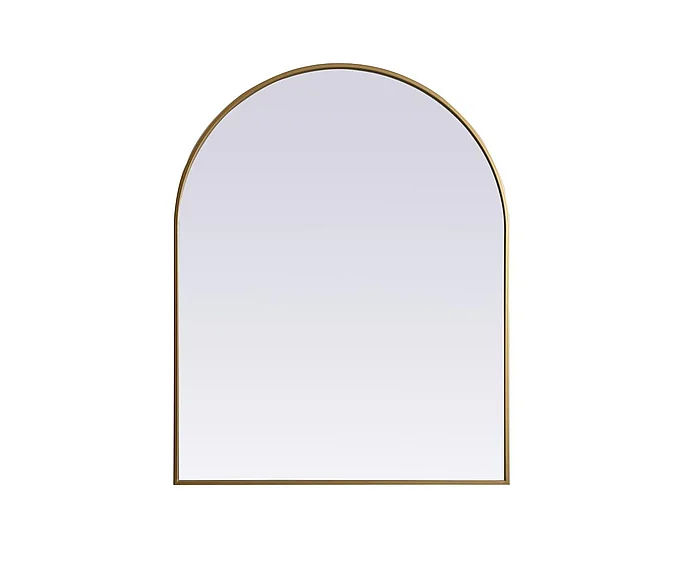 Elegant Metal Frame Arch Mirror 33X42 In. in Brass MR1A3342BRS