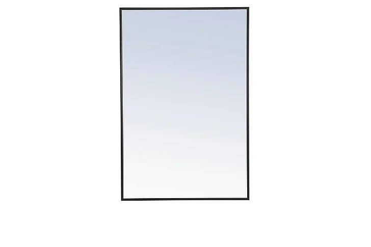 Elegant Metal Frame Rectangle Mirror 28 In. Black MR4077BK