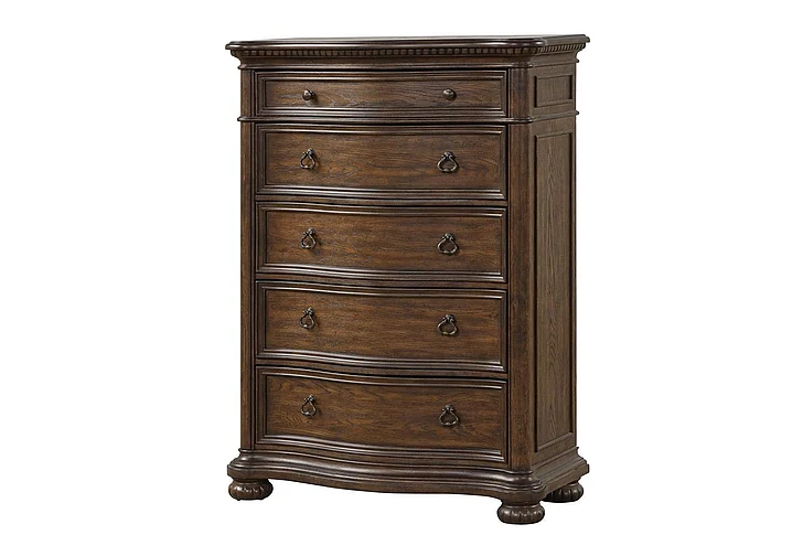Emma Mason Signature Riverbend 5 Drawer Chest in Warm Mahogany