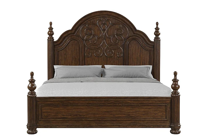 Emma Mason Signature Riverbend King Panel Bed in Warm Mahogany