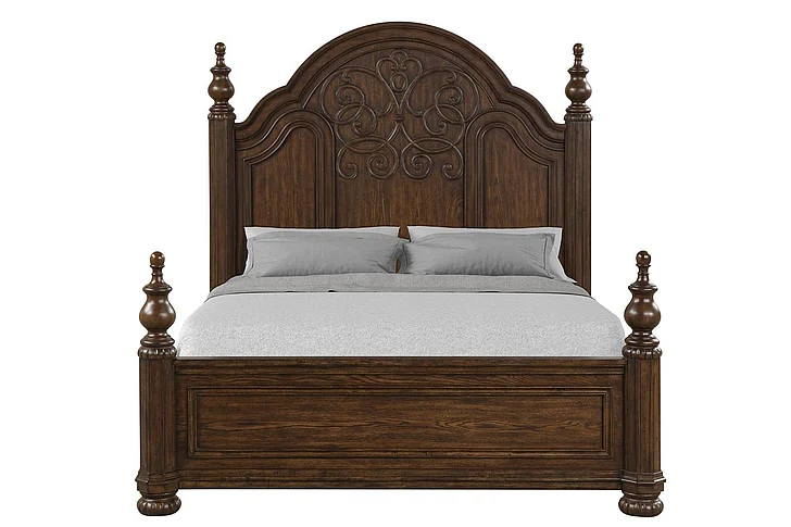 Emma Mason Signature Riverbend Queen Panel Bed in Warm Mahogany