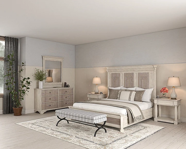 A.R.T. Furniture Alcove 4-Piece Panel Bedroom Set in Belgian Ivory and Washed Maple CODE:UNIV26 for 26% Off