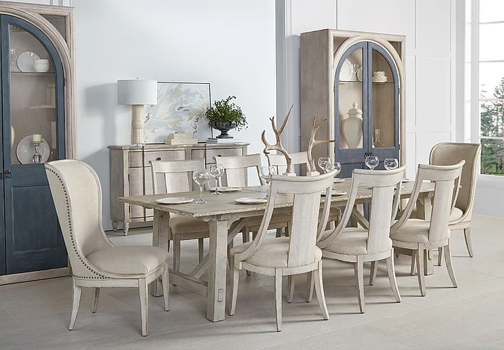 A.R.T. Furniture Alcove 9-Piece Casual Dining Room Set in Belgian Ivory CODE:UNIV26 for 26% Off