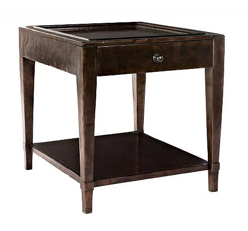 Bernhardt Vintage Patina Square End Table in Molasses 322-112B
