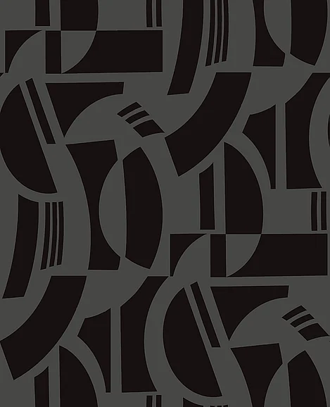 York A-Street Prints Carter Black Geometric Flock Wallpaper (Double Roll) 4034-87379