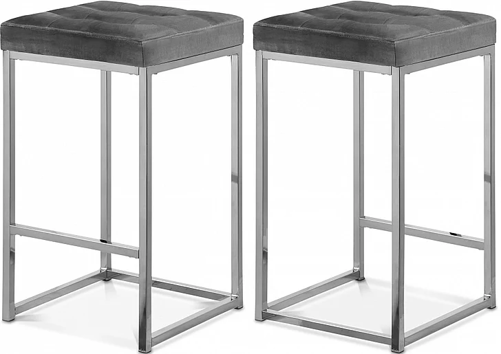 Meridian Nicola Velvet Counter Stool in Grey Velvet 904Grey-C