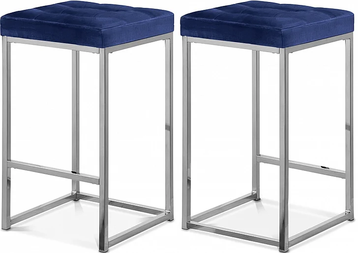 Meridian Nicola Velvet Counter Stool in Navy Velvet 904Navy-C