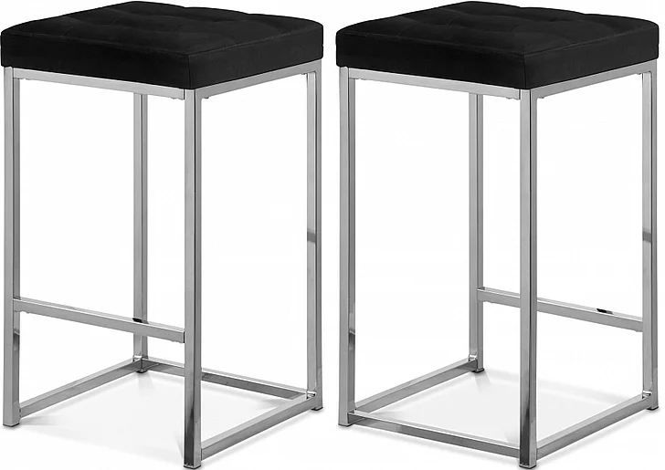 Meridian Nicola Velvet Counter Stool in Black Velvet 904Black-C