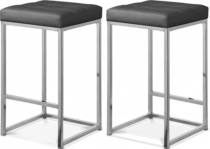 Meridian Nicola Faux Leather Counter Stool in Grey Faux Leather 905Grey-C