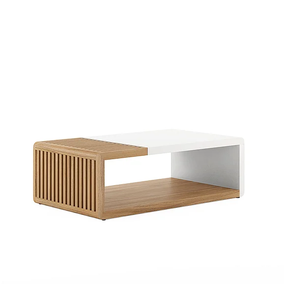 A.R.T. Furniture Portico Rectangular Cocktail Table in Sienna, White Plaster 323300-3351