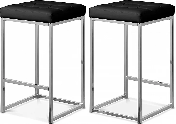 Meridian Nicola Faux Leather Counter Stool in Black Faux Leather 905Black-C