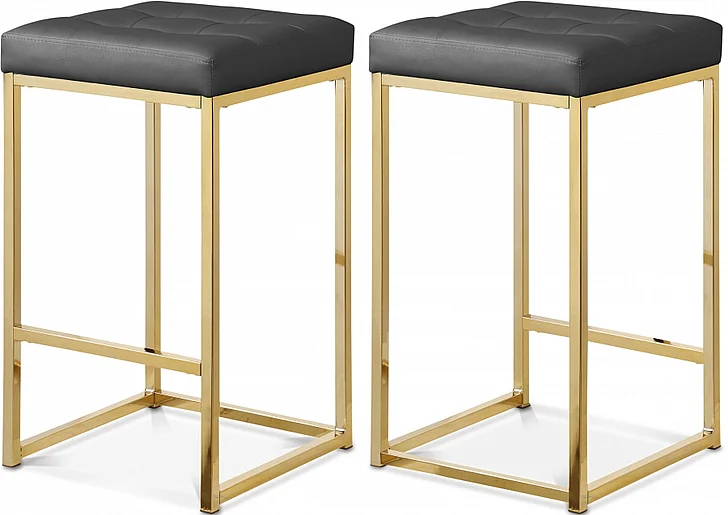 Meridian Nicola Faux Leather Counter Stool in Grey Faux Leather 907Grey-C