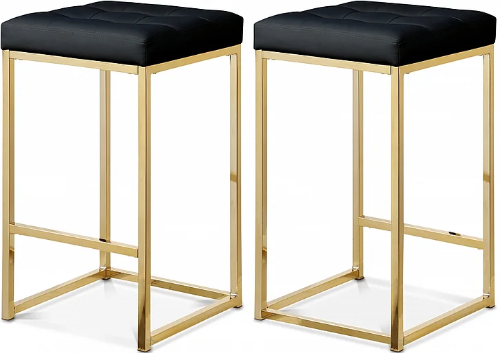 Meridian Nicola Faux Leather Counter Stool in Black Faux Leather 907Black-C