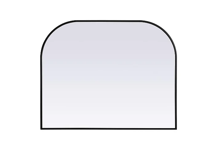 Elegant Metal Frame Arch Mirror 42X34 In. in Black MR1B4234BLK