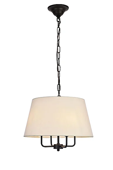 Elegant Maple Collection Pendant D17 H13.75 LT:4 Black Finish LD6009D17BK
