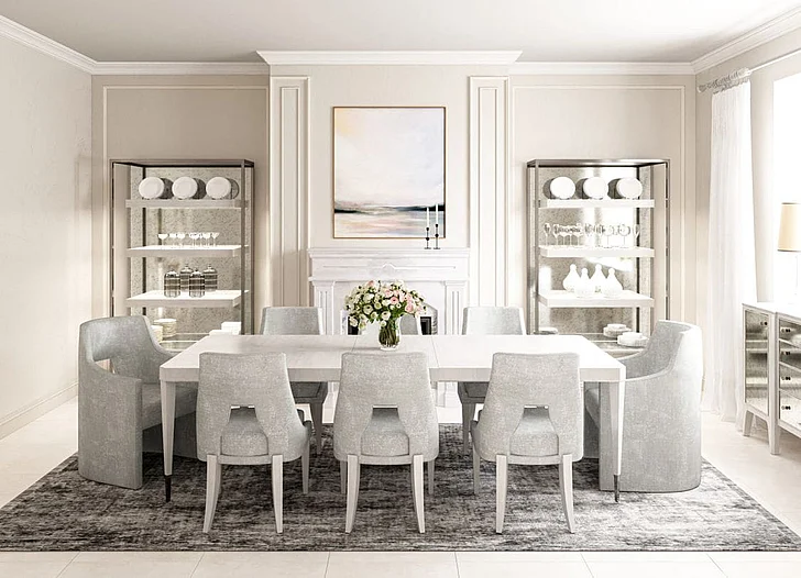 A.R.T. Furniture Mezzanine 9-Piece Rectangular Dining Room Set in Dove Gray