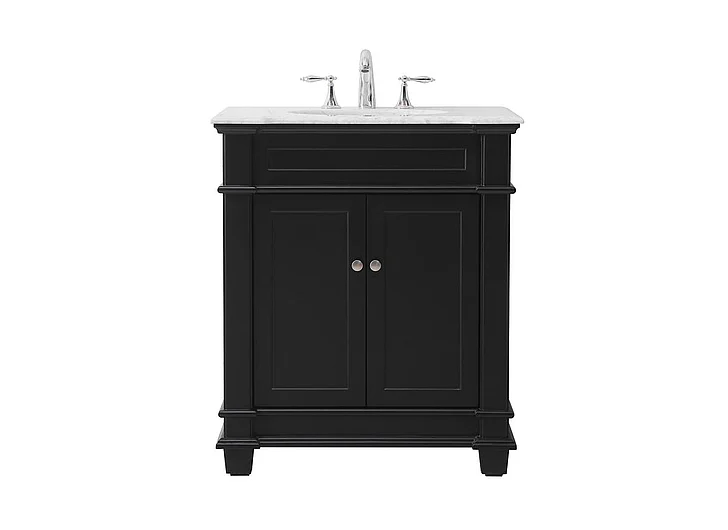 Elegant 30 In. Single Bathroom Vanity Set in Black VF50030BK
