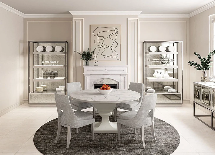 A.R.T. Furniture Mezzanine 5-Piece Round Dining Room Set in Dove Gray
