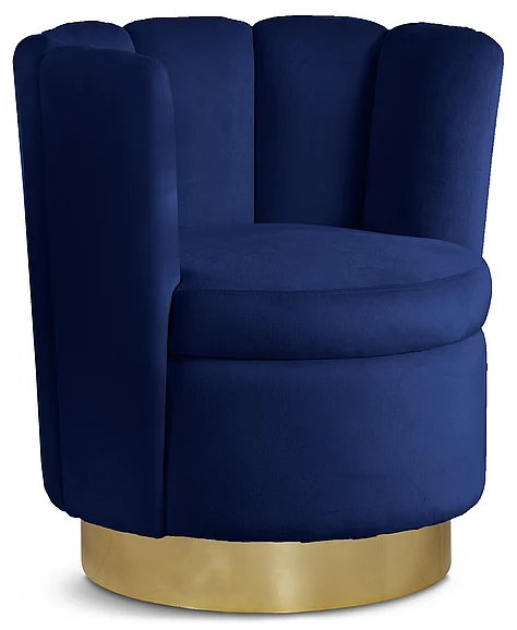 Meridian Lily Velvet Accent Chair in Navy Velvet 578Navy