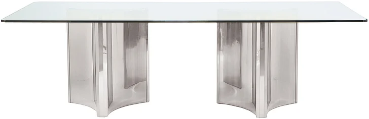 Bernhardt Interiors Abbott Metal Dining Table in Stainless Steel PROMO