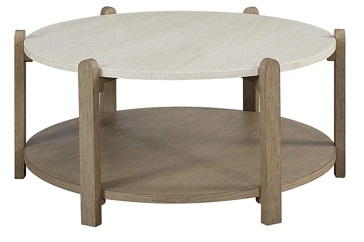 Emma Mason Signature Aura Stone Top Cocktail Table - Toffee