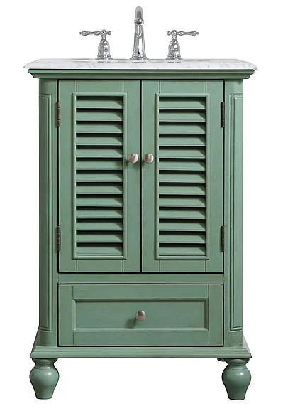 Elegant 24 In. Single Bathroom Vanity in Vintage Mint VF30524VM