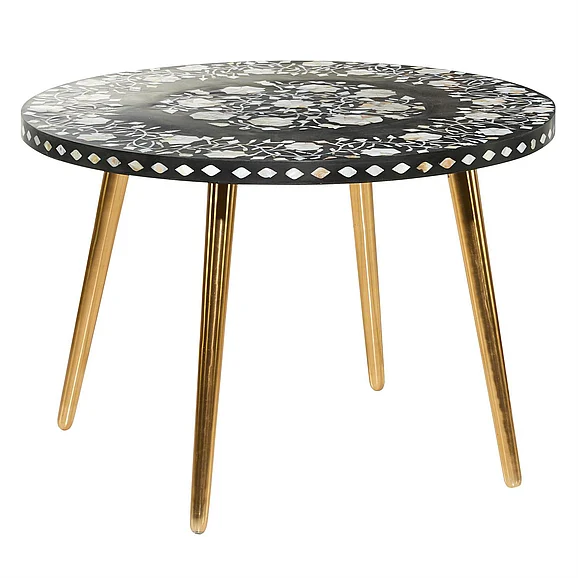 UMA Gold Aluminum Metal Coffee Table, 30" x 30" x 21" | 32785