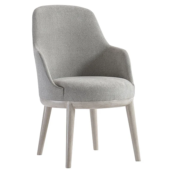 Bernhardt Sereno Upholstered Arm Chair in Nickel 329X48 (Set of 2)