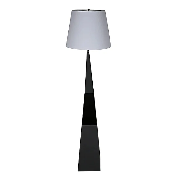Noir Furniture Rhombus Floor Lamp with Shade in Black Metal LAMP779MTBSH