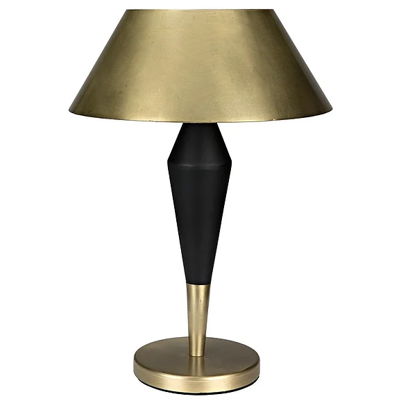 Noir Furniture Blau Table Lamp in Steel with Brass and Black Steel LAMP751MTB-MB CLOSEOUT
