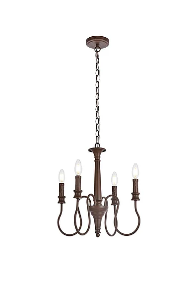 Elegant Flynx 4 Lights Pendant in Weathered Oak LD7043D17WOK CLOSEOUT