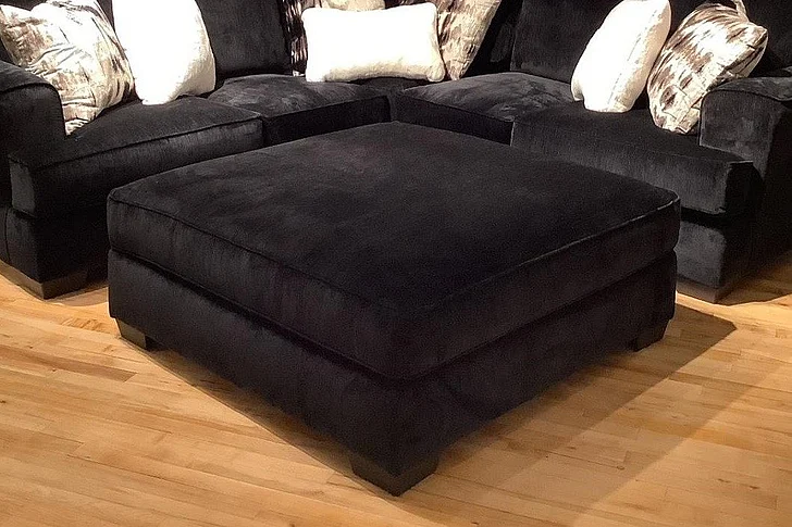 Corinthian 32C0S Henderson Cocktail Ottoman in Luscious Black FG32C7