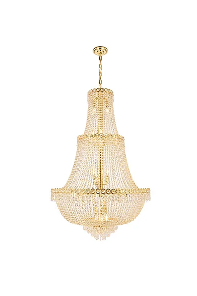 Elegant Century 17 Light Gold Chandelier Clear Royal Cut Crystal V1900G30G/RC