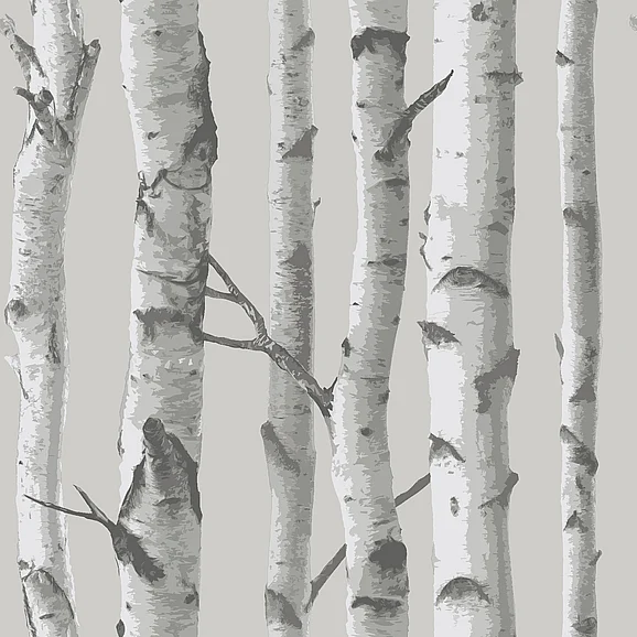 York NuWallpaper Mountain Birch Grey Peel & Stick Wallpaper NU1694