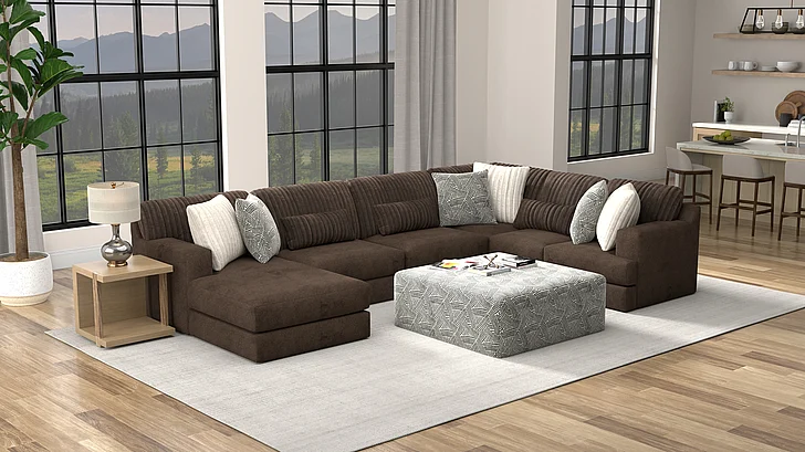 Jackson Logan 3-Piece LSF Chaise Sectional in Chocolate