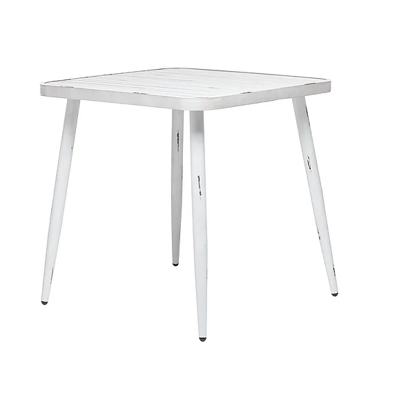 UMA White Aluminum Metal Outdoor Dining Table, 30" x 30" x 30" | 33270 CLOSEOUT