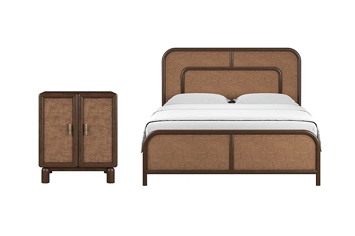A.R.T. Furniture Verge 2-Piece Woven Bedroom Set in Handcrafted Walnut