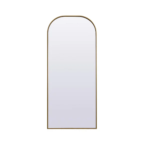 Elegant Metal Frame Arch Full Length Mirror 28X66 In. in Brass MR1B2866BRS