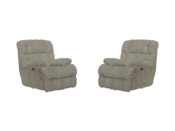 Catnapper Cirrus Power Lay Flat Chaise Recliner in Parchment 62630-7 (Set of 2)