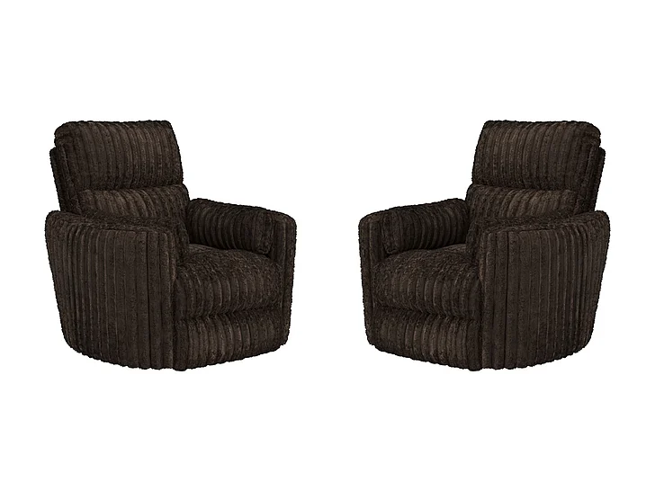 Catnapper Daydream Swivel Glider Recliner in Chocolate 4244-5/1998-09 (Set of 2)