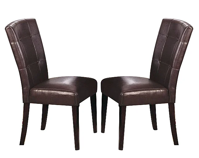 Acme Danville Bycast PVC Side Chairs in Espresso 07054 (Set of 2)