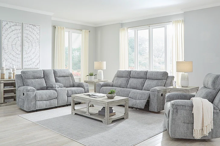 Buntington 2-Piece Reclining Living Room Set in Pewter
