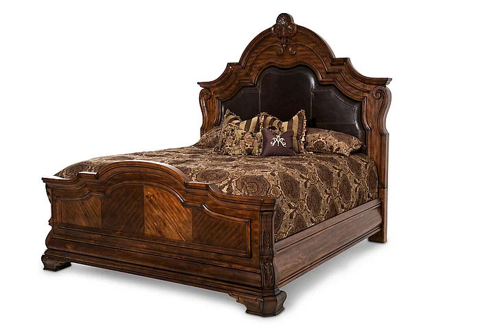AICO Tuscano Melange Queen Mansion Bed in Melange CLOSEOUT